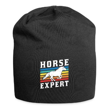 Chevaux Expert Équitation Écuries Équitation - Bonnet en jersey - noir - Devant
