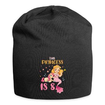 Birth Born Age 8 Years Old Pretty Mermaid Unicorn - Jersey Beanie - black - Front