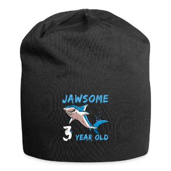 Naissance Né Âge 3 ans Mâchoire Awesome Shark - Bonnet en jersey - noir - Devant
