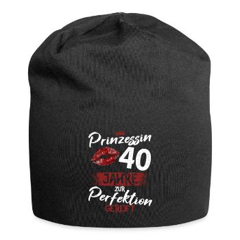 40. Geburtstag 40 Jahre Perfektion Prinzessin - Jersey-Beanie - Schwarz - Vorne