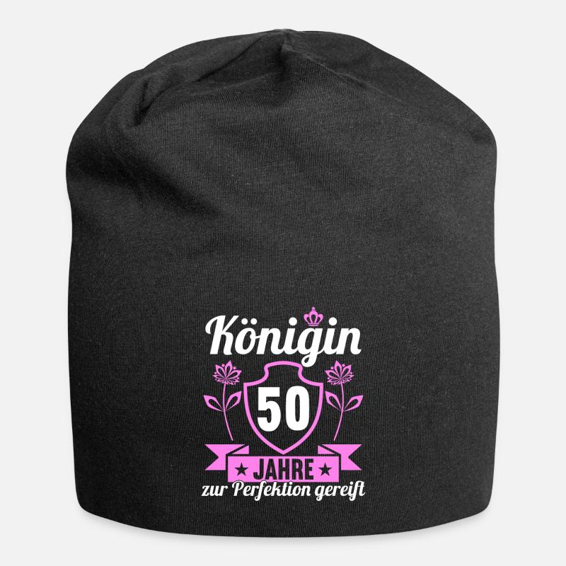 50. Geburtstag 50 Jahre Perfektion Königin - Jersey-Beanie - Schwarz