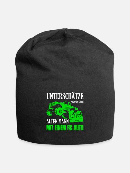 Unterschätze niemals einen Mann mit einem RC Auto - Jersey-Beanie - Schwarz
