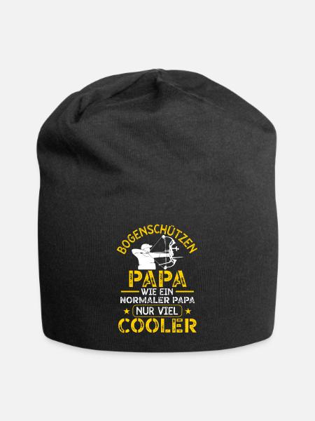 Bogenschützen Papa Bogenschießen - Jersey-Beanie - Schwarz