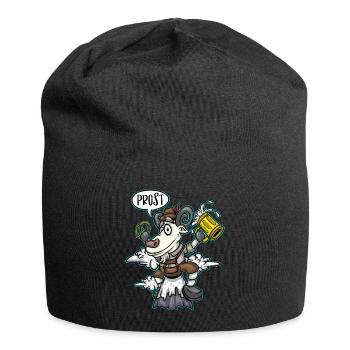 Goat Beer Pretzel Bavarian Leather Trousers Beer - Jersey Beanie - black - Front