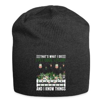 Ich liebe meinen Garten Pflanzung Gartenarbeit Pfl - Jersey-Beanie - Anthrazit - Vorne