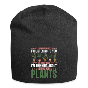Ernte Blumen Sukkulenten Entspannen und Chillen Ge - Jersey-Beanie - Anthrazit - Vorne
