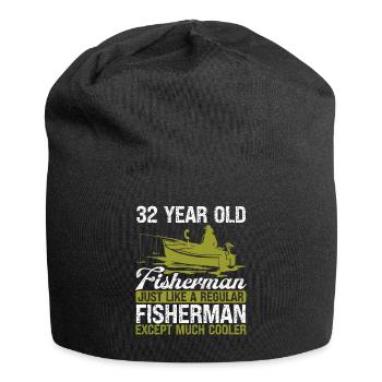 32 Year Old Fisherman Fishing Rod 32 Anglers - Jersey Beanie - black - Front