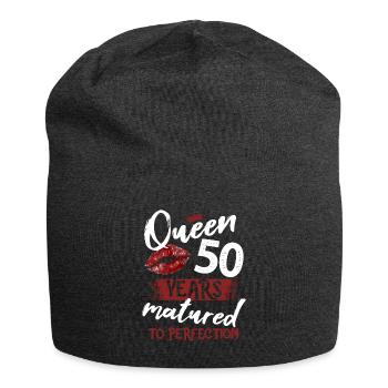 50 year old girl 50 bday Queen 50 birthday - Jersey Beanie - charcoal grey - Front
