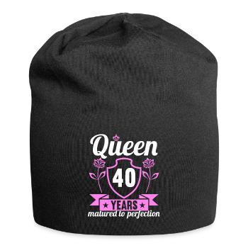 Fille de 40 ans 40 bday Queen 40 anniversaire - Bonnet en jersey - noir - Devant