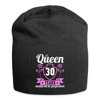 30 year old girl 30 bday Queen 30 birthday - Jersey Beanie - black - Front
