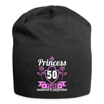 Fille de 50 ans 50 bday Princesse 50 anniversaire - Bonnet en jersey - noir - Devant