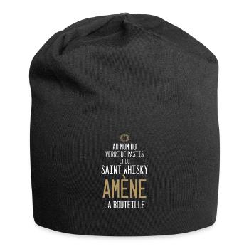 Au Nom Du Verre De Pastis Et Du Saint Whisky - Bonnet en jersey - noir - Devant