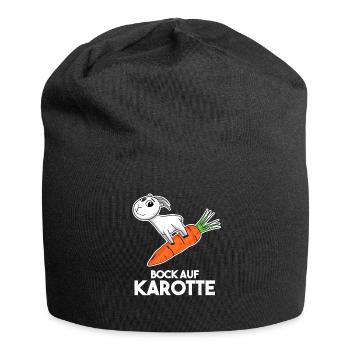 Karotte Ziege Ziegenbock - Jersey-Beanie - Schwarz - Vorne