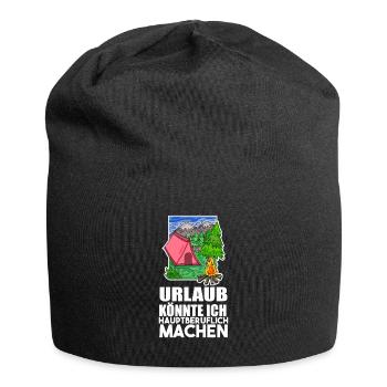 Urlaub Naturliebhaber Camping Zelt - Jersey-Beanie - Schwarz - Vorne