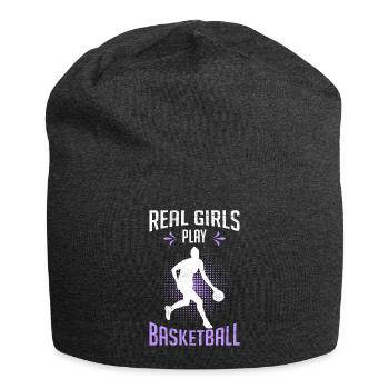 Echte Mädchen spielen Basketball - Jersey-Beanie - Anthrazit - Vorne