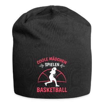 Coole Mädchen spielen Basketball Damen - Jersey-Beanie - Schwarz - Vorne
