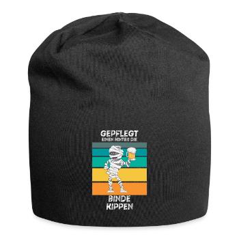 Gepflegt einen hinter die Binde kippen Bier Mumie - Jersey-Beanie - Schwarz - Vorne
