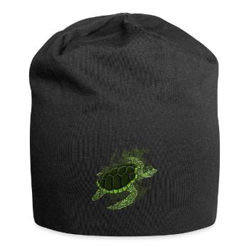 Turtle Relaxed Chilling Sea Ocean Beach - Jersey Beanie - black - Front