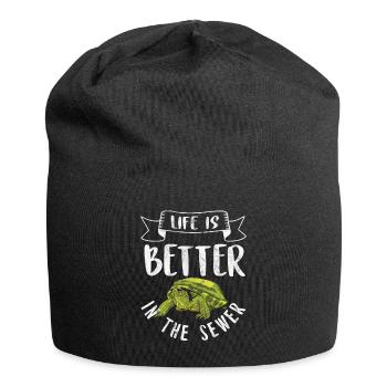 Tortue Détendue Chill Mer Océan Plage - Bonnet en jersey - noir - Devant