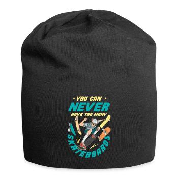 Skater Skateboard Gift Halfpipe Sk8 Ollie - Jersey Beanie - black - Front