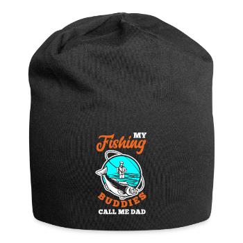 Cadeau amusant de pêcheur - Bonnet en jersey - noir - Devant