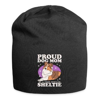 Sheltie Maman Shetland Sheepdog Dog Cadeau - Bonnet en jersey - noir - Devant