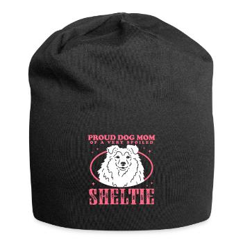 Sheltie Maman Shetland Sheepdog Dog Cadeau - Bonnet en jersey - noir - Devant