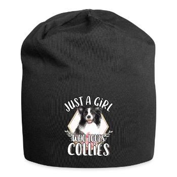 Nur ein Mädchen, das Border Collies süßes Hundegeschenk liebt - Jersey-Beanie - Schwarz - Vorne
