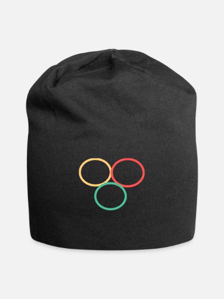 Drei Kreise Simpel Design - Jersey-Beanie - Schwarz
