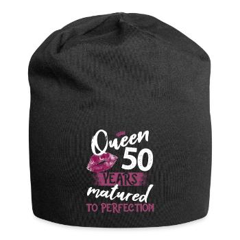 Fille de 50 ans 50 bday Queen 50 anniversaire - Bonnet en jersey - noir - Devant