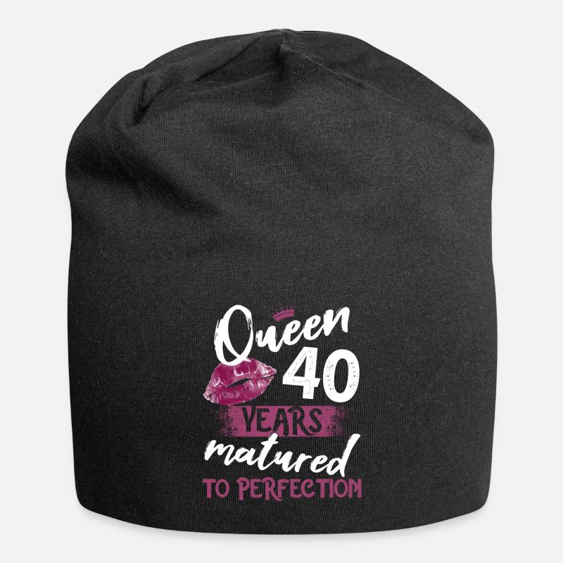 Fille de 40 ans 40 bday Queen 40 anniversaire - Bonnet en jersey - noir