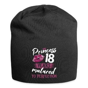 18 year old girl 18 bday Princess 18 birthday - Jersey Beanie - black - Front