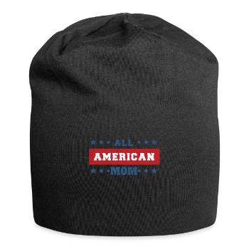 America American Mom USA Flag 4th Of July - Jersey-Beanie - Schwarz - Vorne
