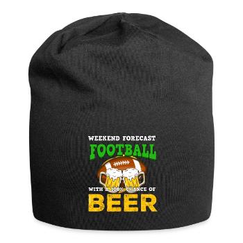 Cadeau de bière de football - Bonnet en jersey - noir - Devant