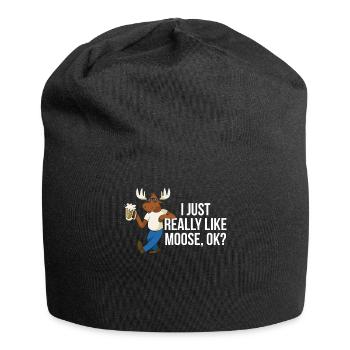 I Just Really Like Moose Ok Moose Gift - Jersey Beanie - black - Front