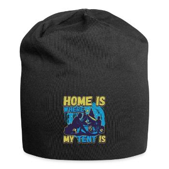 Zuhause ist wo mein Zelt steht - Campen Natur - Jersey-Beanie - Schwarz - Vorne