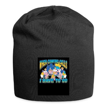 Wenn das Campen ruft muss ich gehen - Zelten Natur - Jersey-Beanie - Schwarz - Vorne