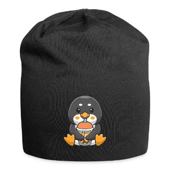 Bubble Milk Tea Penguin boissons Boba Milk Tea - Bonnet en jersey - noir - Devant