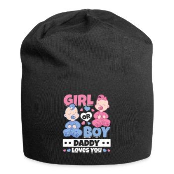 Fille ou garçon papa t’aime nouveau-né - Bonnet en jersey - noir - Devant