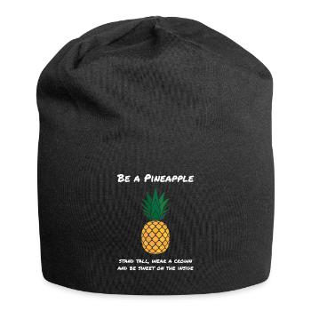 Ananas Be A Pineapple Frucht Früchte - Jersey-Beanie - Schwarz - Vorne