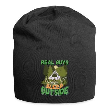 Real Guys Sleeping Outside - Camping Camping Nature - Jersey Beanie - black - Front