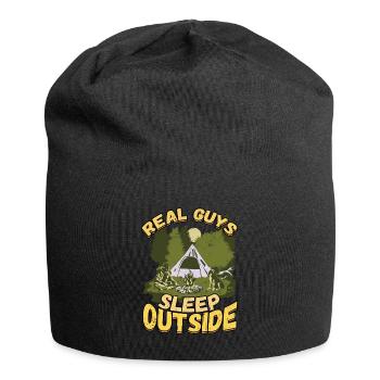 Real Guys Sleeping Outside - Camping Camping Nature - Jersey Beanie - black - Front