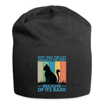 Why Was The Cat Afraid Of The Tree? - Papa-Witze - Jersey-Beanie - Schwarz - Vorne