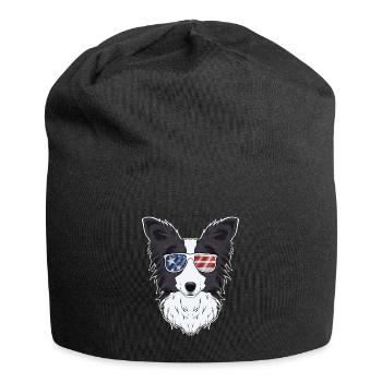Border Collie USA Lunettes de soleil I Drapeau américain - Bonnet en jersey - noir - Devant