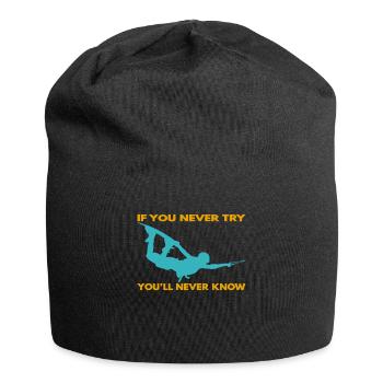 If you never try - you'll never know Lifestyle - Jersey-Beanie - Schwarz - Vorne