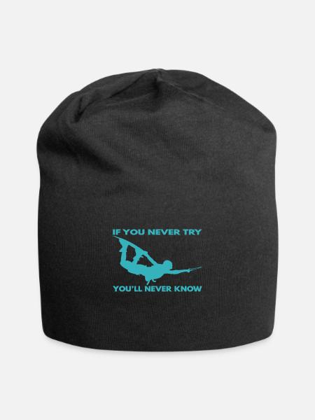 If you never try - you'll never know Lifestyle - Jersey Beanie - black