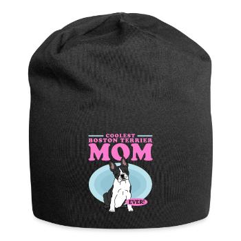 Boston Terrier Mom Hunde Hundebesitzerin Geschenk - Jersey-Beanie - Schwarz - Vorne