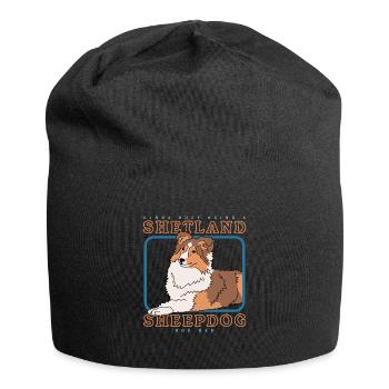 Shetland Sheepdog Dad Sheltie Hunde Geschenk - Jersey-Beanie - Schwarz - Vorne