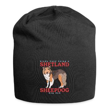Shetland Sheepdog Dad | Sheltie Hunde Geschenk - Jersey-Beanie - Schwarz - Vorne