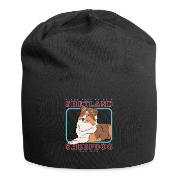 Shetland Sheepdog Maman Sheltie Dog Cadeau - Bonnet en jersey - noir - Devant